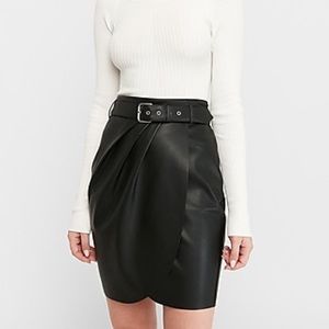 Express Faux Leather Wrap Skirt NWT